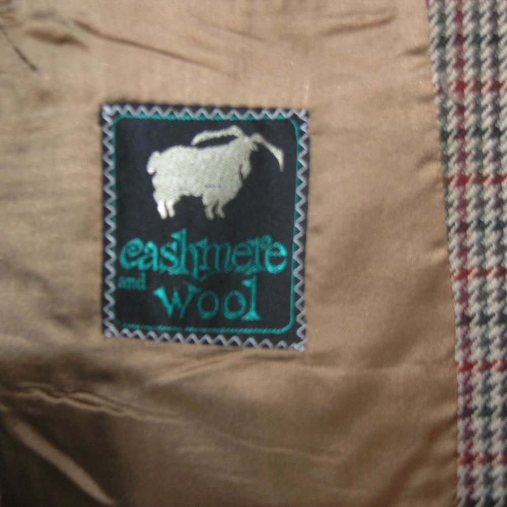 Protagonist Brown Houndstooth Cashmere Blend Two Button Sport Coat 38R - Picture 10 of 11